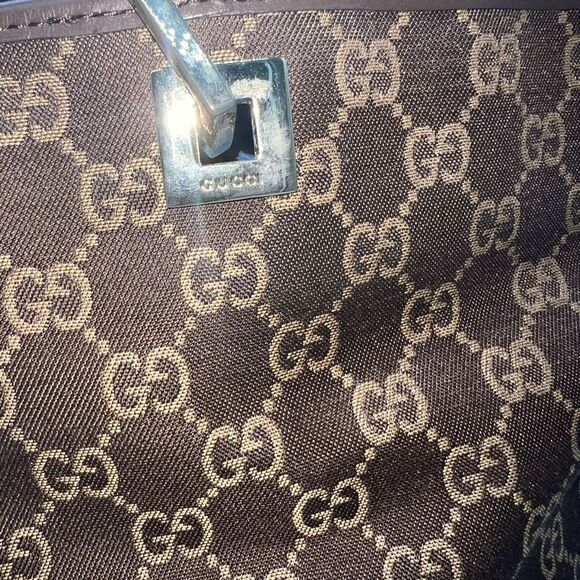 Gucci Brown Monogram Tote Bag - Picture 6 of 14